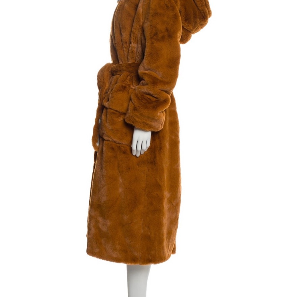 GOLDEN GOOSE Luxurious Brown Faux Fur Coat - Picture 2 of 6